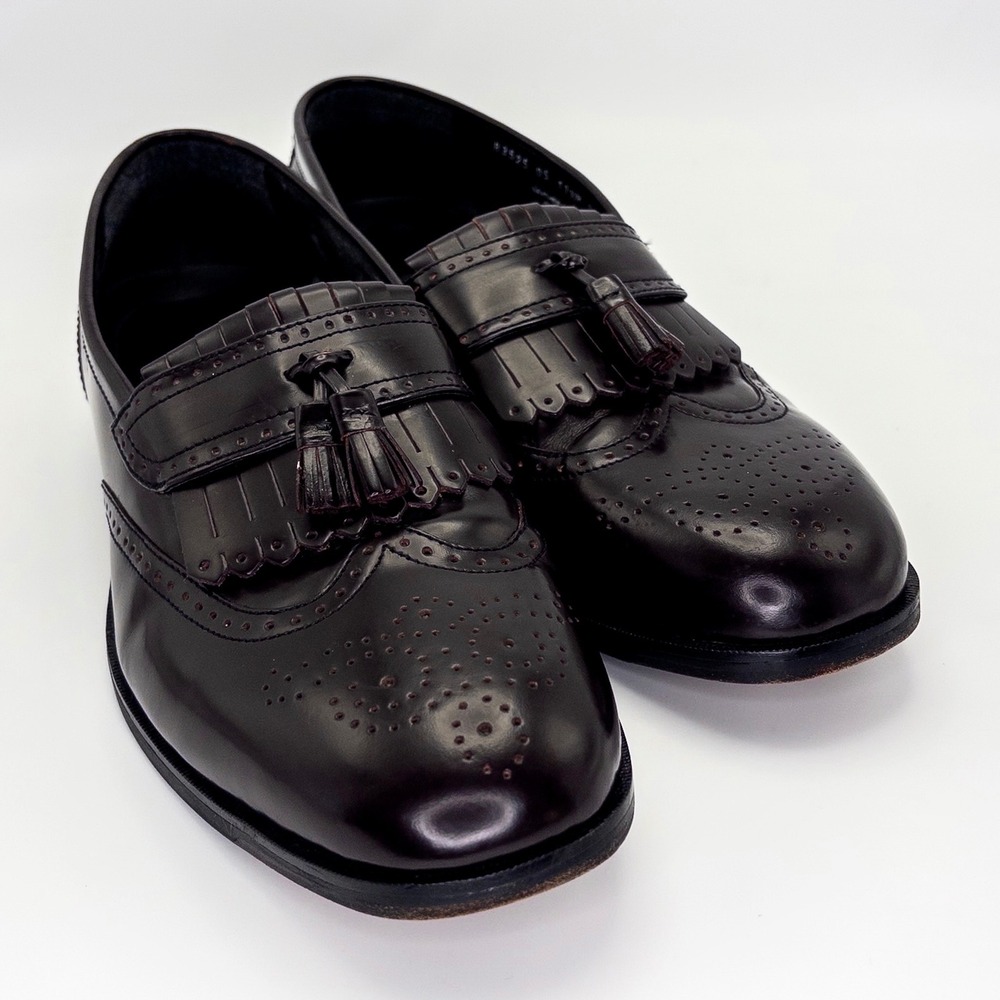 Nunn Bush Men's 11.5M Burgundy Leather Kiltie Tassel Loafers Dress Shoes